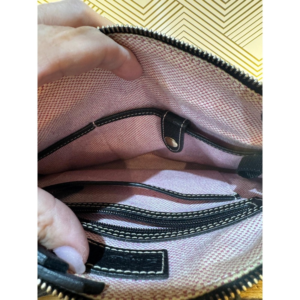Dooney & Bourke Black Leather Satchel Crossbody Purse Gold Hardware - Picture 10 of 14